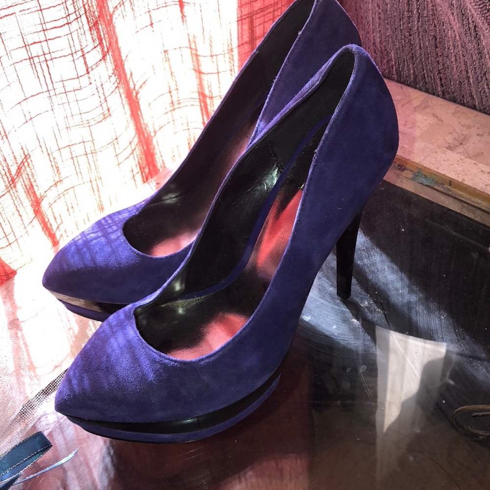 NEW royal blue suede Bakers heels